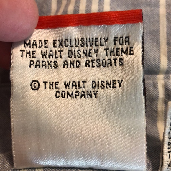 Vintage WALT DISNEY sz Medium Buttonfront Stripe Embroidered Mickey Mouse Cotton - Picture 12 of 16